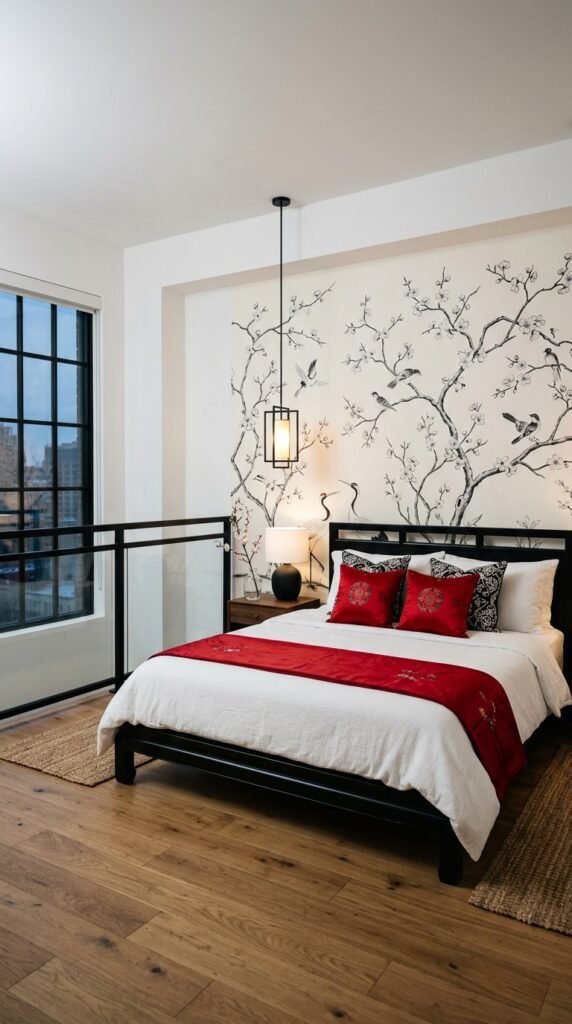 11 Chinoiserie Chic Bedroom Ideas That Wow 9 Minimal chinoiserie inspired bedroom loft with 202605211842