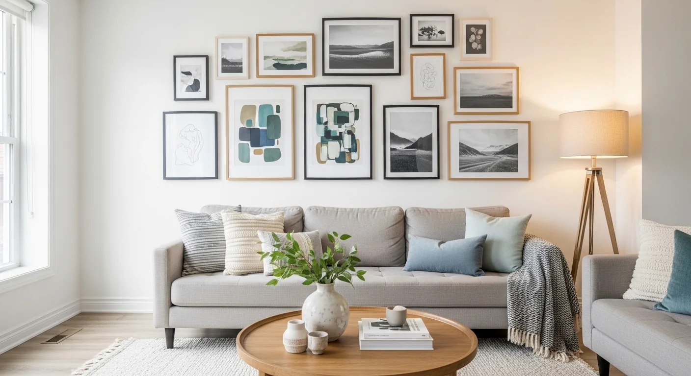 how to create a gallery wall in your living room 1