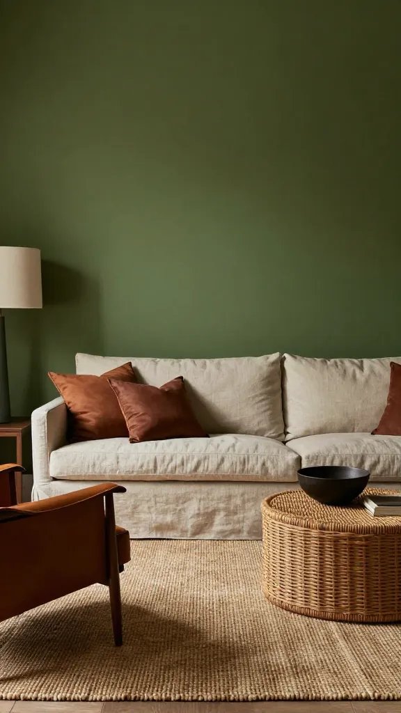 11 Green Wall Living Room Ideas for a Lush Vibe 3 Item 2
