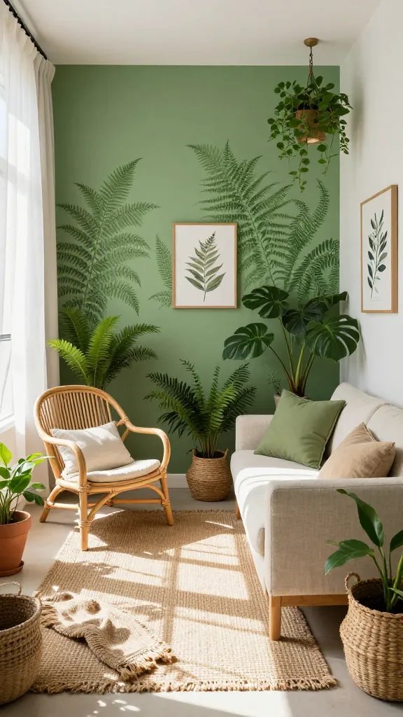 11 Green Wall Living Room Ideas for a Lush Vibe 11 Item 10