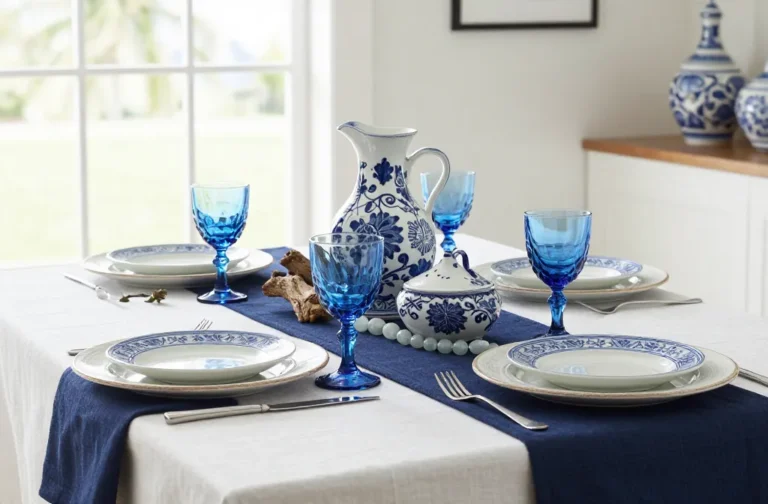 9 Blue and White Thanksgiving Tablescapes Ideas: Stunningly Fresh Tableside Wins