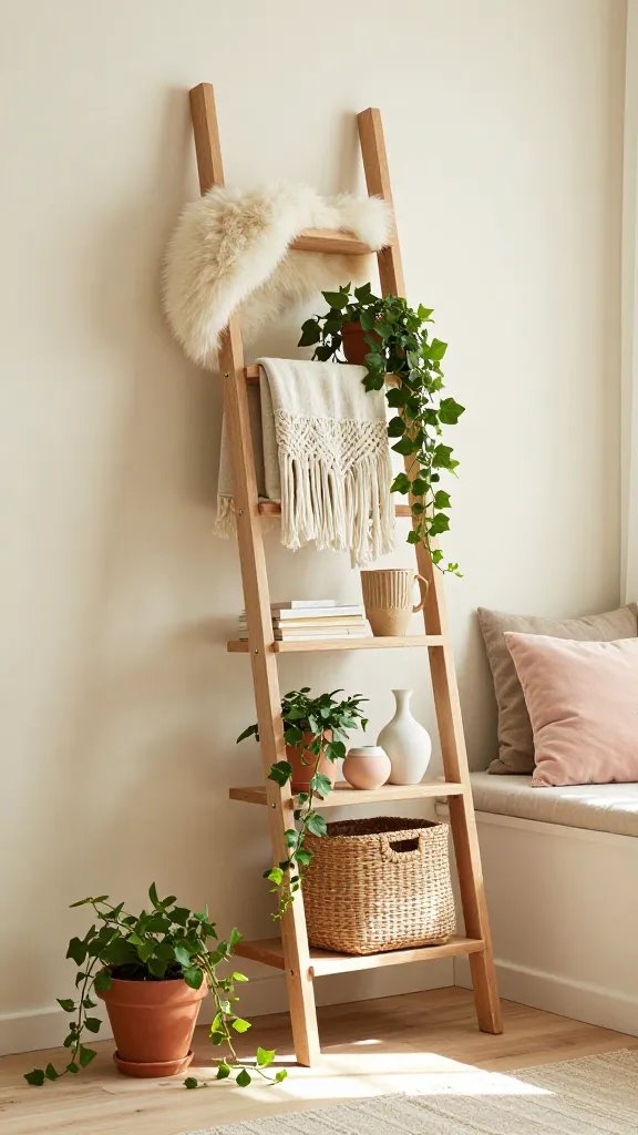 11 Ladder Bookshelf Styling Ideas: Chic Ladder Decor Hacks 6 Item 5