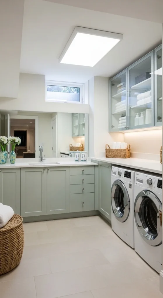 19 Basement Laundry Room Ideas to Maximize Space Storage Pro 4 1. Bright and Airy Basement Laundry Room Design
