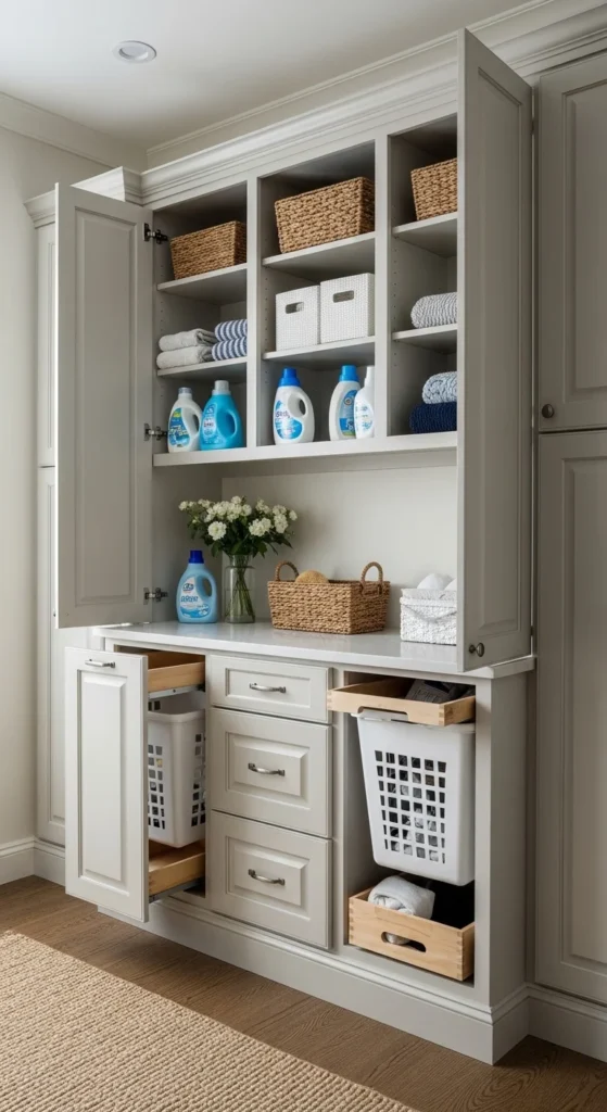 19 Laundry Mud Room Ideas That Combine Style, Storage, and Smart Organization 4 1. Built In Cabinets for a Seamless Laundry Mud Room Look