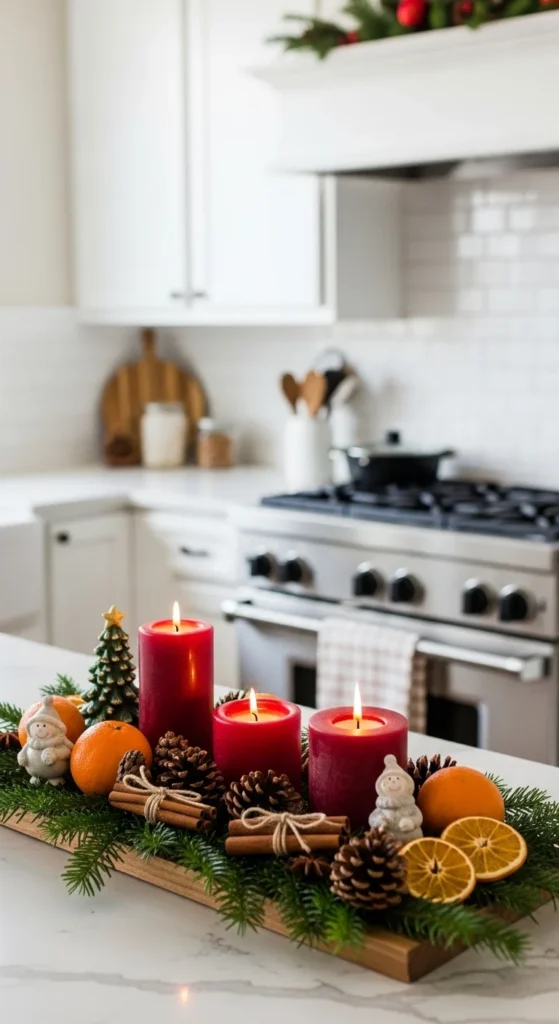 13 Christmas Kitchen decorations Ideas for a Festive Home 4 1. Festive Countertop Centerpieces