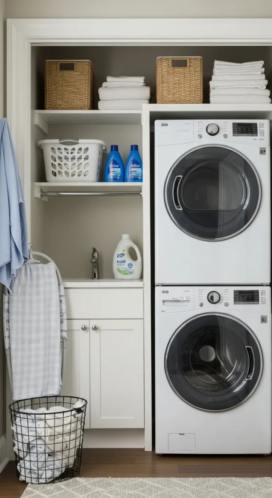 13 Small Laundry Stackable Room Ideas to Maximize Style Tips 4 1. Maximize Vertical Space with Stackable Units