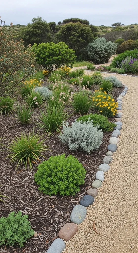 19 Coastal Australian Garden Ideas for a Relaxed Outdoor Space 4 1. Native Plant Borders for a Coastal Australian Garden