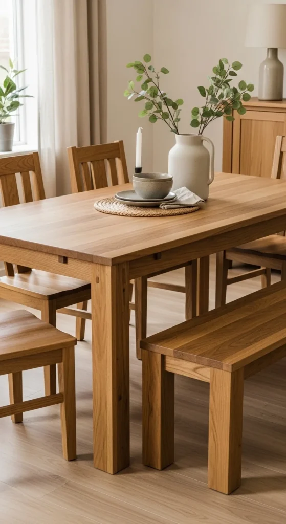 13 Natural Dining Room Oasis Ideas for Peaceful Inviting Space 4 1. Solid Wood Furniture for a Natural Dining Room Oasis