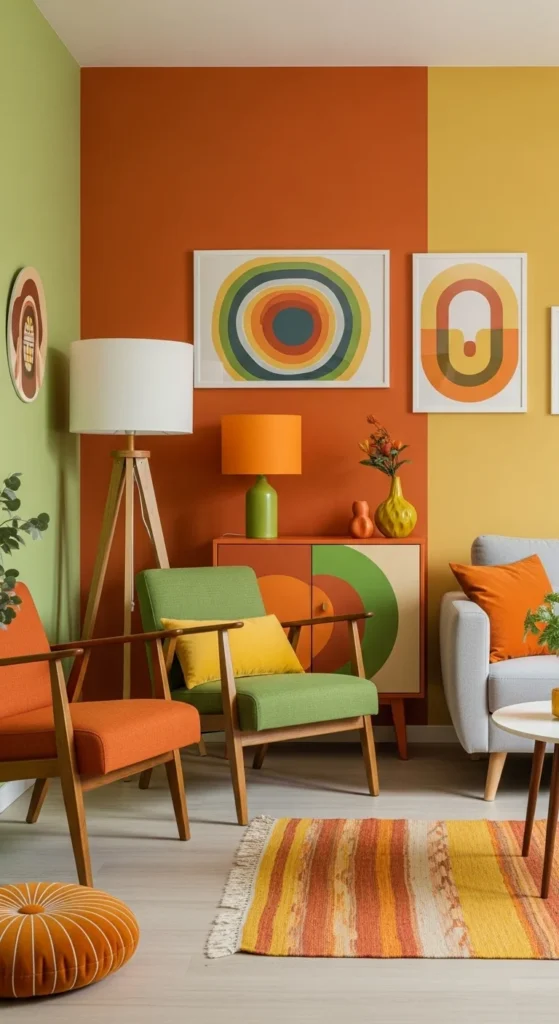 17 Embracing 70s Interior Design Ideas in Modern Homes 4 1. Vibrant earthy Color Palettes