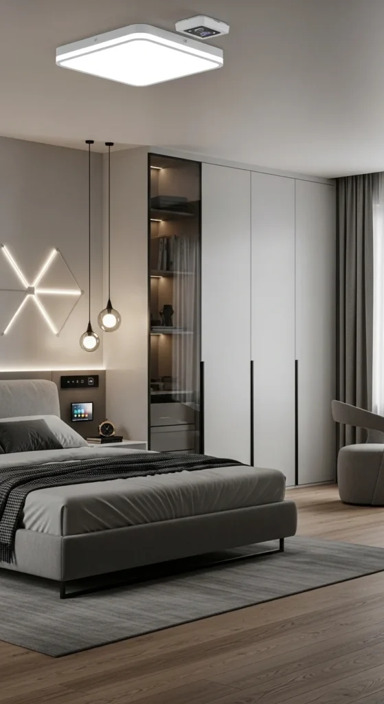 13 Dreamy Bedroom Ideas for a Serene and Stylish Retreat 13 10. Futuristic Sleek Bedroom