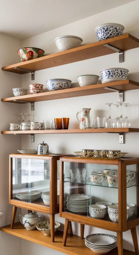 13 Timeless 1950s Interior Design Ideas to Bring Retro Charm Into Your Home 13 10. Open Shelving and Display Cabinets