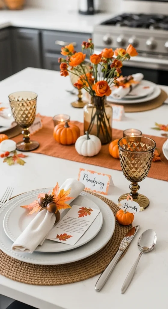 17 Stunning Thanksgiving Kitchen Decor Ideas for a Cozy Holiday Look 13 10. Personalized Place Settings