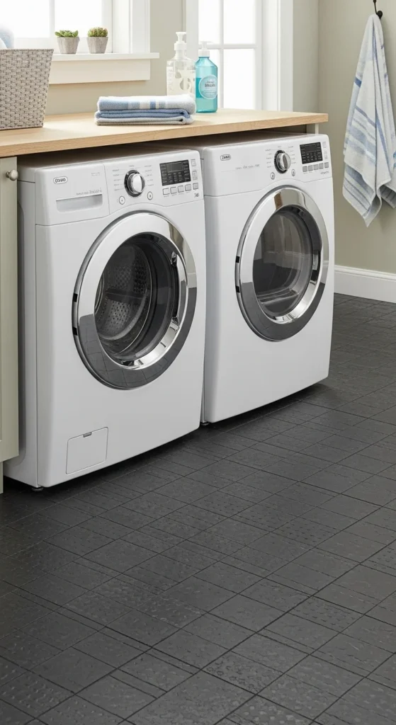 15 Laundry Room Flooring Ideas: Stylish, Durable & Practical 13 10. Rubber Flooring