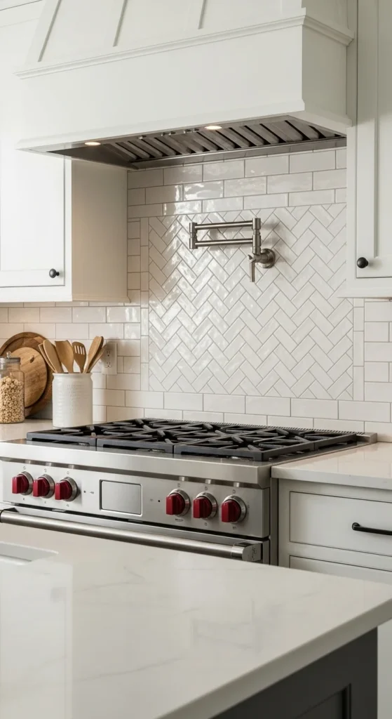 15 Modern Farmhouse Kitchen Ideas for Cozy Stylish Space 13 10. Textured Backsplash to Add Depth