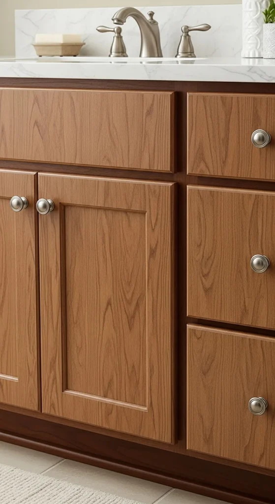 17 Cheap Bathroom Makeover Ideas to Transform Your Space Affordably 13 10. Use Contact Paper on Cabinets