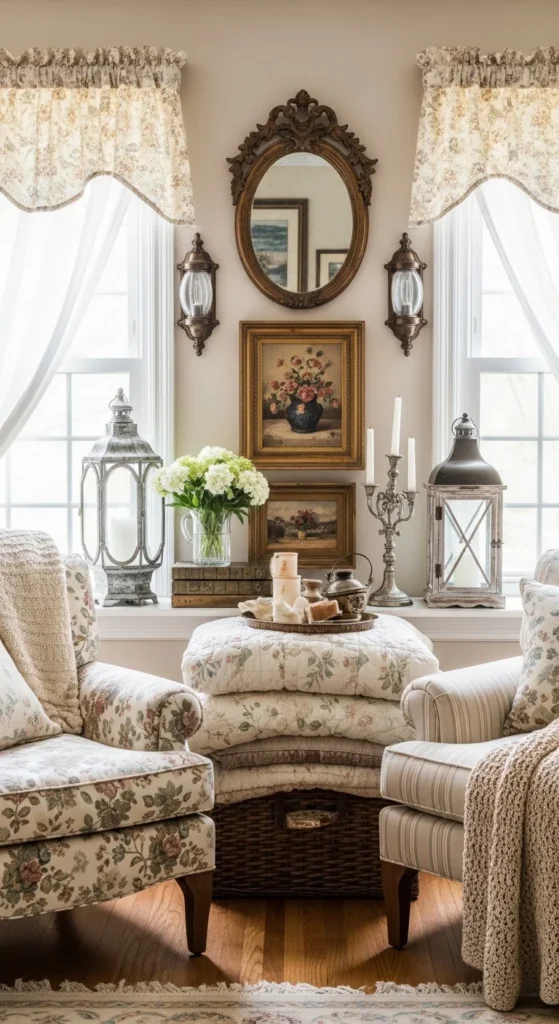 15 Living Room Window Nook Ideas for a Cozy and Stylish Space 13 10. Vintage Inspired Window Nook