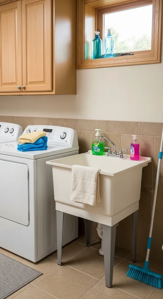 19 Basement Laundry Room Ideas to Maximize Space Storage Pro 14 11. Basement Laundry Room With Utility Sink