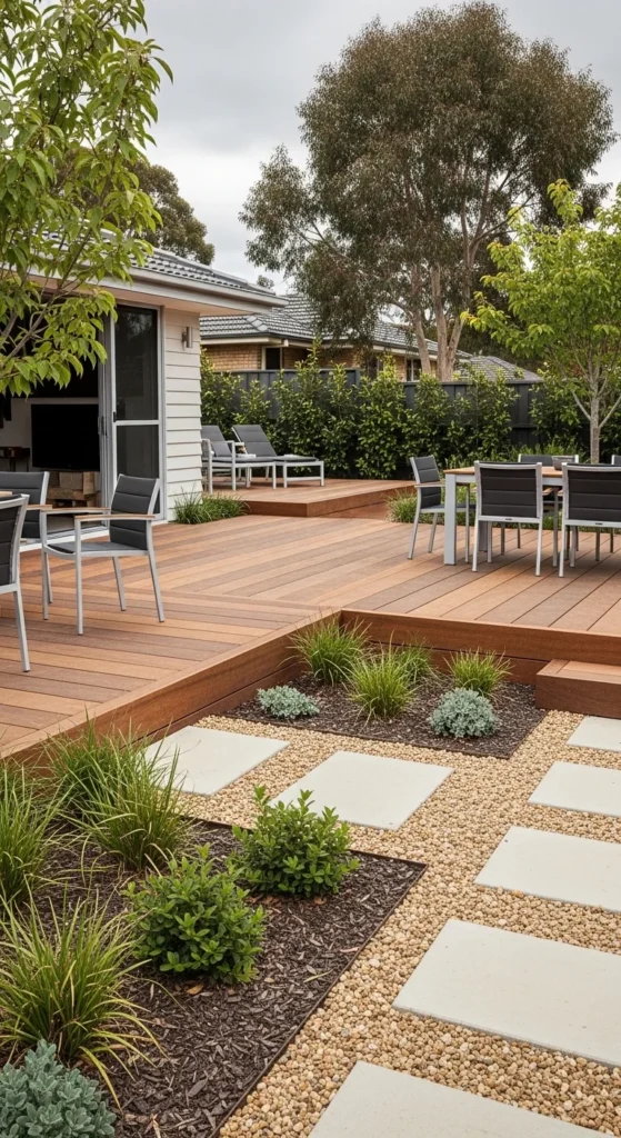 13 Modern Australian Garden Ideas for a Stylish and Low-Maintenance Outdoor Space 14 11. Modern Australian Garden with Timber Decking