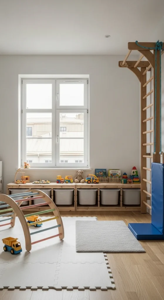 13 Kids' Room Interior Design Ideas That Inspire Creativity and Comfort 14 11. Play Focused Kids Room Interior Design with Activity Zones