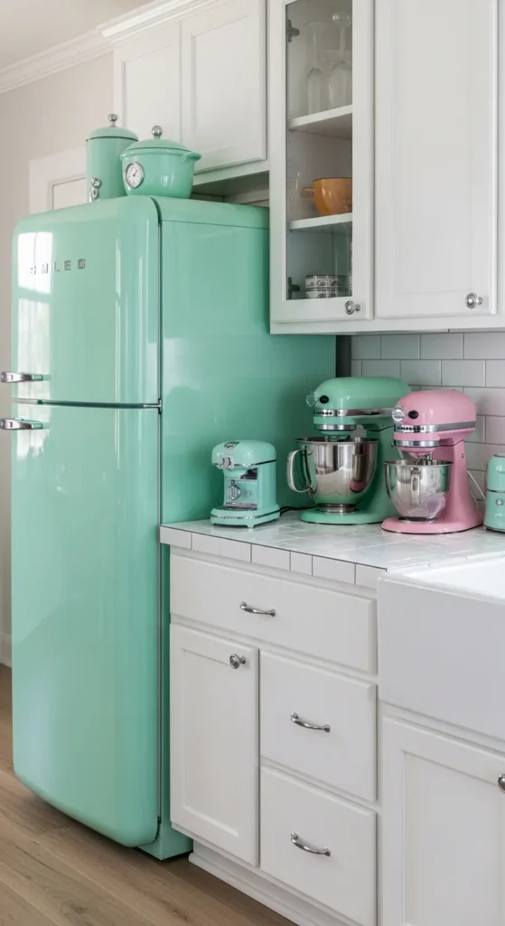 13 Timeless 1950s Interior Design Ideas to Bring Retro Charm Into Your Home 14 11. Retro Appliances as Decorative Statements