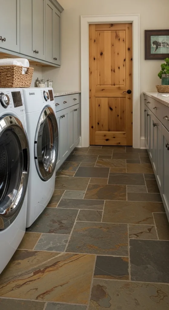15 Laundry Room Flooring Ideas: Stylish, Durable & Practical 14 11. Stone Flooring