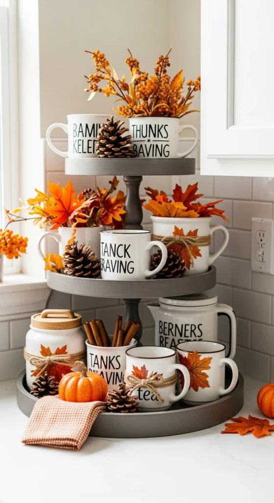 17 Stunning Thanksgiving Kitchen Decor Ideas for a Cozy Holiday Look 14 11. Themed Coffee or Tea Station