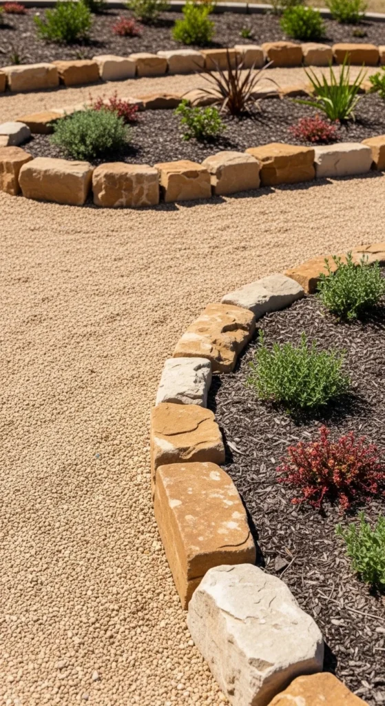 19 Coastal Australian Garden Ideas for a Relaxed Outdoor Space 15 12. Natural Stone Edging for Coastal Garden Beds