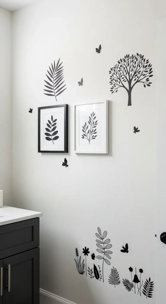 17 Cheap Bathroom Makeover Ideas to Transform Your Space Affordably 16 13. Add Wall Decals or Art