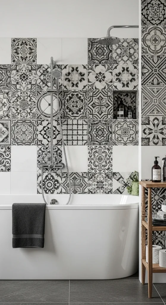 15 Punk Bathroom Ideas: Transform Your Space with Rebellion 15 13. Artistic Tile Patterns