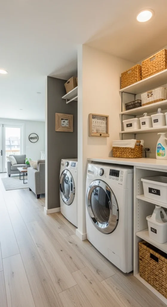 15 Laundry Room Top Loader Layout Ideas for Efficiency Boost 16 13. Open Concept Laundry Room with Top Loader