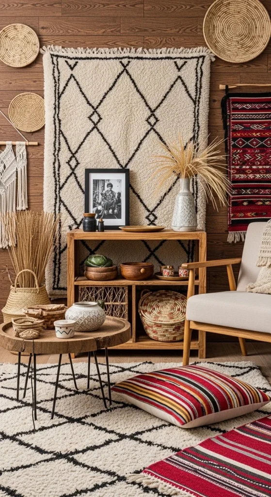 15 Boho Chic Interior Ideas to Create a Warm and Soulful Home 17 14. Global Inspired Textures in a Boho Chic Interior