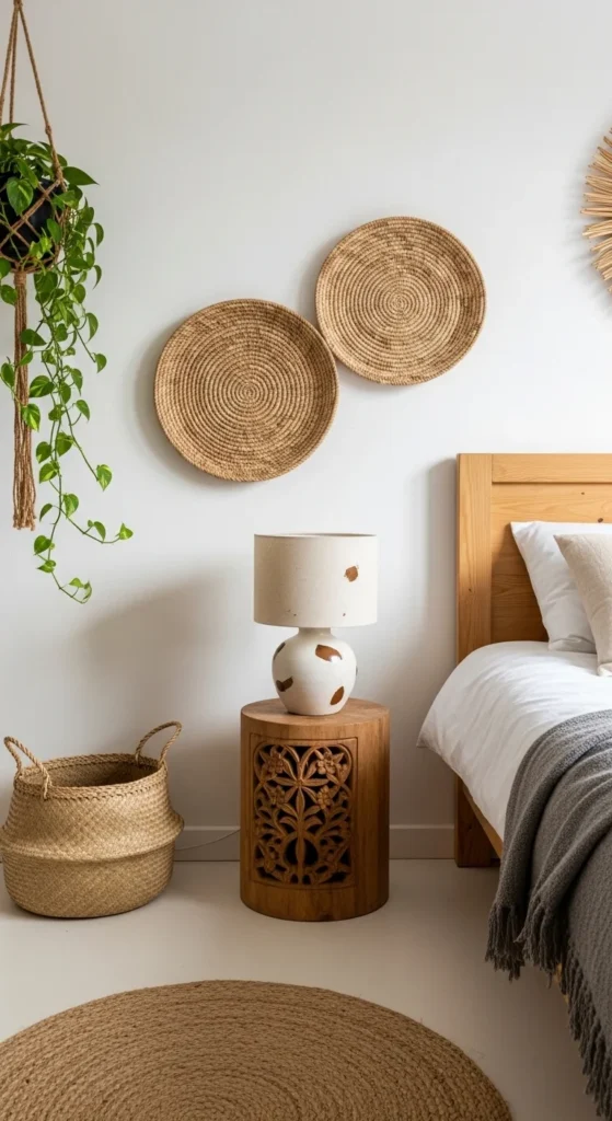 19 Natural Bedroom Oasis Ideas for a Calm Sleep Sanctuary 17 14. Incorporate Handmade or Artisan decor Pieces