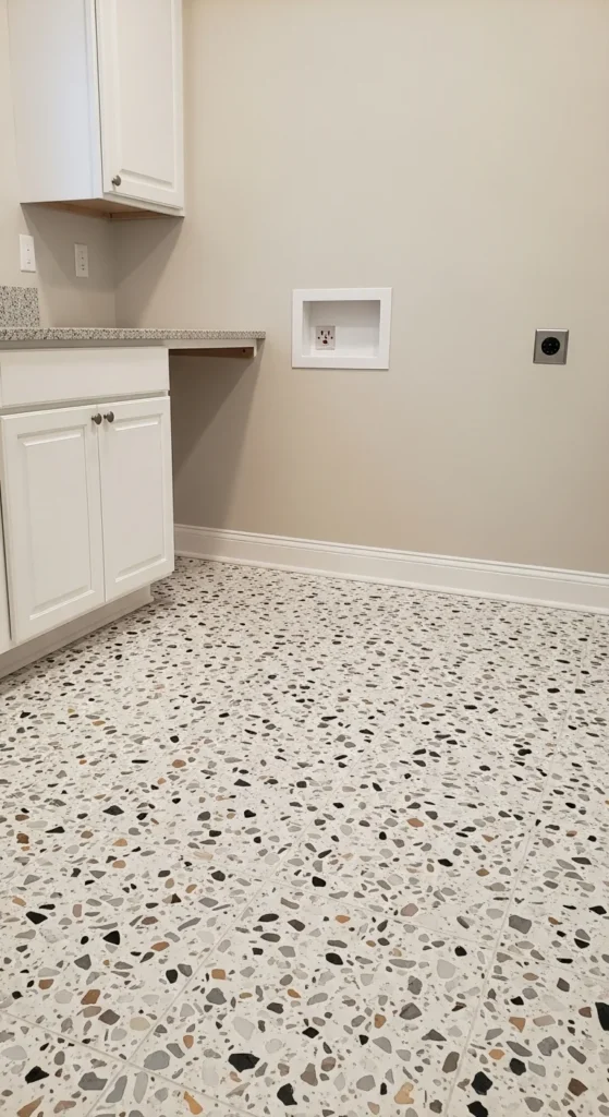 15 Laundry Room Flooring Ideas: Stylish, Durable & Practical 17 14. Terrazzo Flooring