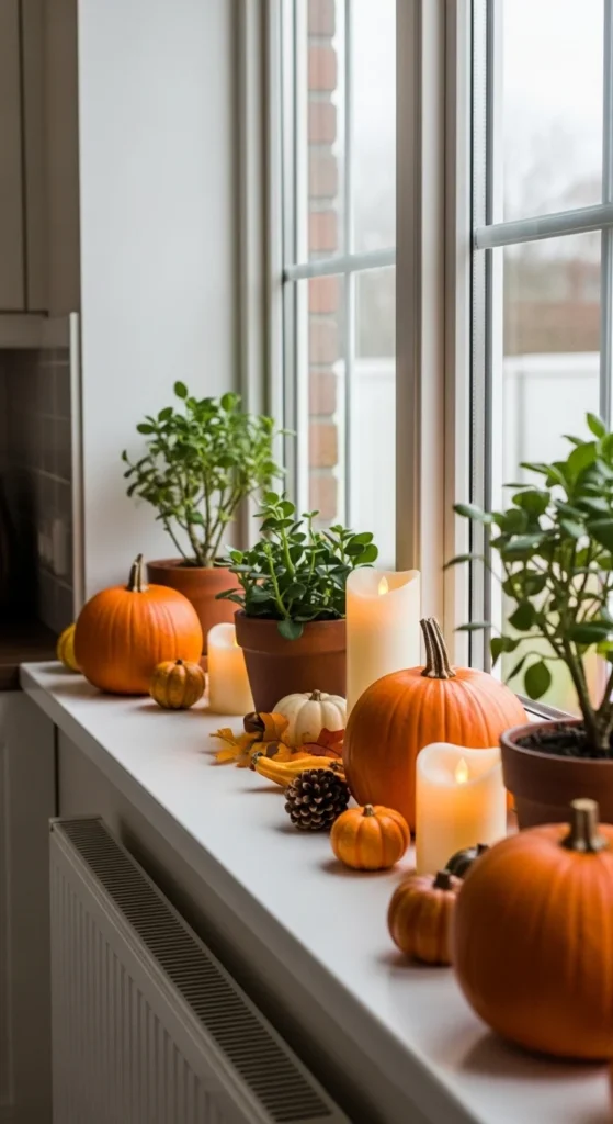 17 Stunning Thanksgiving Kitchen Decor Ideas for a Cozy Holiday Look 17 14. Window Sill Displays