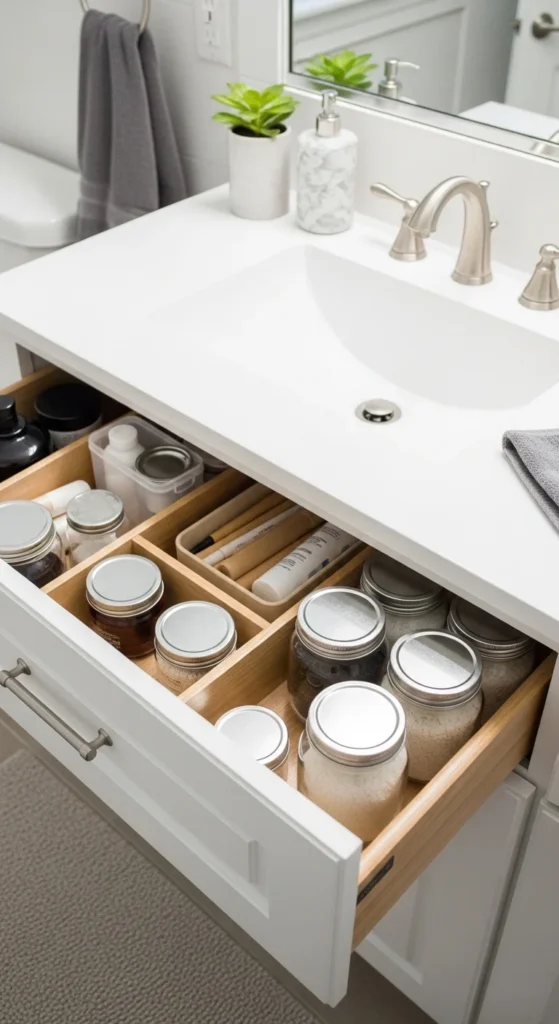 17 Cheap Bathroom Makeover Ideas to Transform Your Space Affordably 18 15. Create a DIY Vanity Organization System