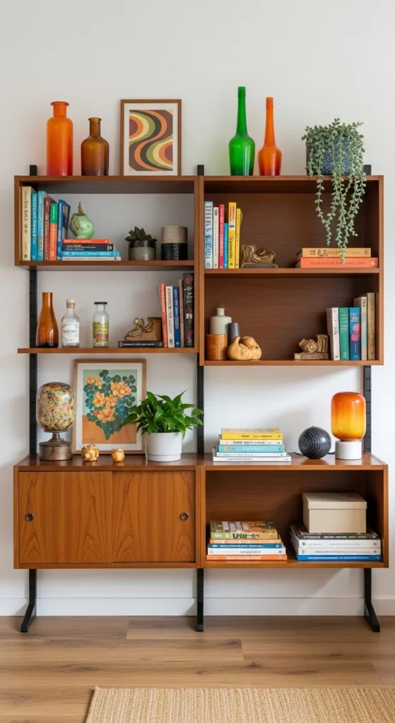 15 Creative 70s Interior Design Retro Look Ideas for Stylish Living Spaces 18 15. Open Shelving and Functional Spaces