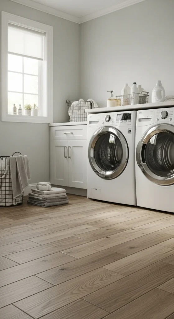 15 Laundry Room Flooring Ideas: Stylish, Durable & Practical 18 15. Waterproof Vinyl Tiles