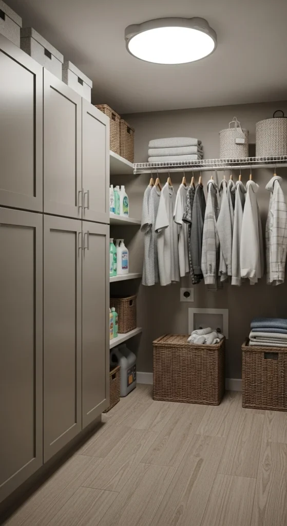 19 Basement Laundry Room Ideas to Maximize Space Storage Pro 19 16. Basement Laundry Room With Vertical Storage