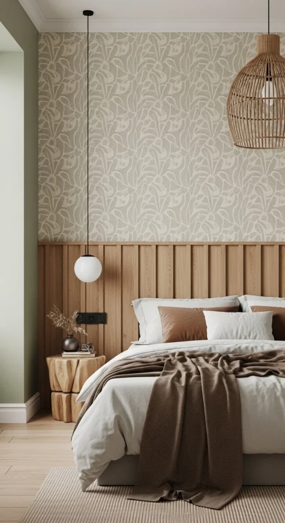 19 Natural Bedroom Oasis Ideas for a Calm Sleep Sanctuary 19 16. Create a Nature Inspired Accent Wall