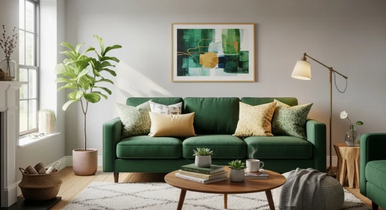 17 Green Couch Living Room Ideas for Fresh Vibrant Home Style
