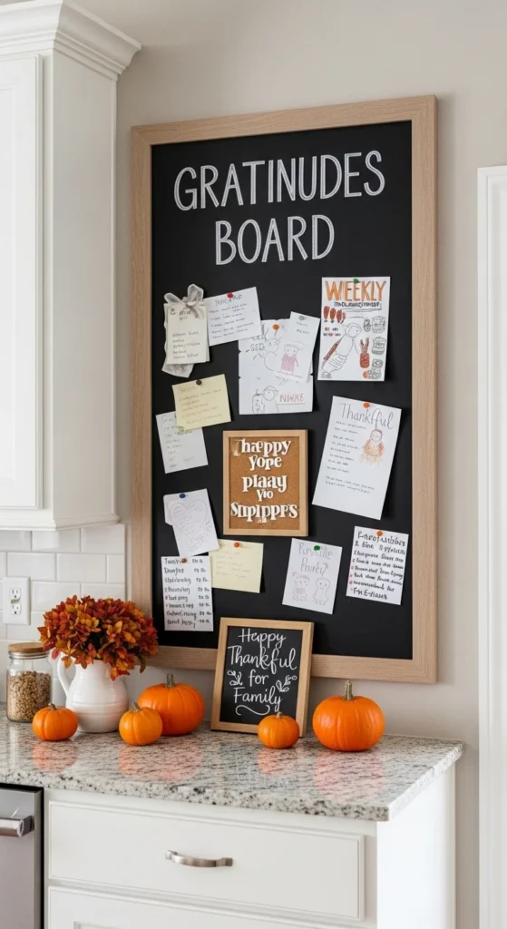 17 Stunning Thanksgiving Kitchen Decor Ideas for a Cozy Holiday Look 20 17. Interactive Gratitude Board
