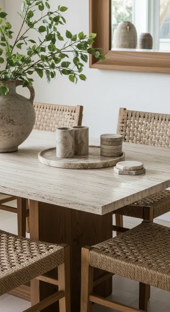 19 Organic Dining Room Ideas for Calm Nature Inspired Space Ideas 20 17. Introduce Natural Stone Elements