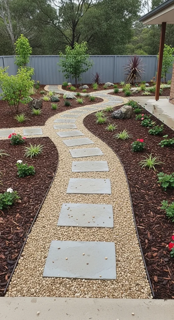 19 Low Maintenance Australian Garden Ideas for Easy Care 21 18. Design a Low Care Pathway with Stepping Stones