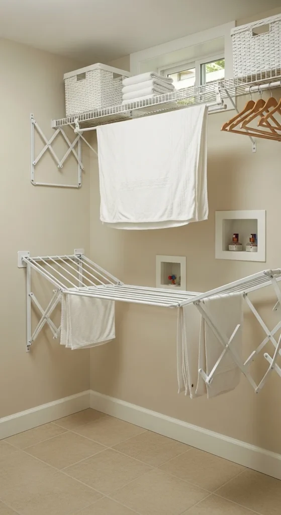 19 Basement Laundry Room Ideas to Maximize Space Storage Pro 22 19. Basement Laundry Room With Drying Rack Area