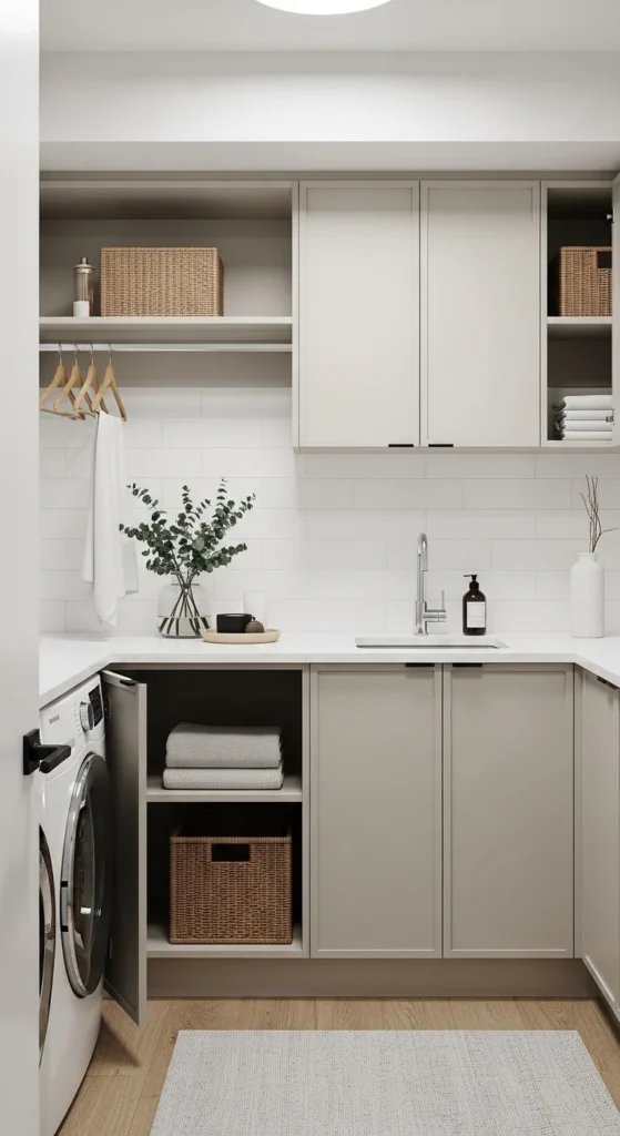 19 Basement Laundry Room Ideas to Maximize Space Storage Pro 5 2. Minimalist Basement Laundry Room Setup