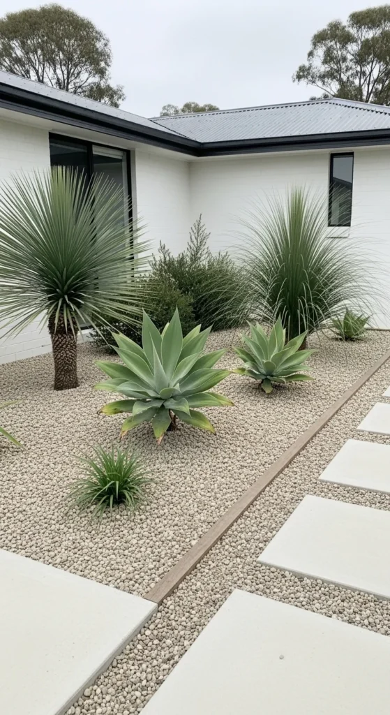 13 Modern Australian Garden Ideas for a Stylish and Low-Maintenance Outdoor Space 5 2. Minimalist Gravel Garden with Sculptural Plants