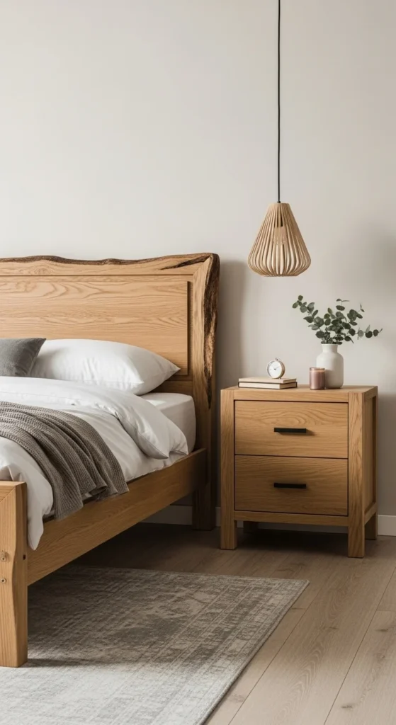 19 Natural Bedroom Oasis Ideas for a Calm Sleep Sanctuary 6 3. Choose Wooden Furniture for a Warm Natural Bedroom Oasis