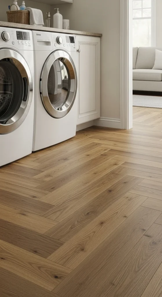 15 Laundry Room Flooring Ideas: Stylish, Durable & Practical 6 3. Luxury Vinyl Plank LVP Flooring