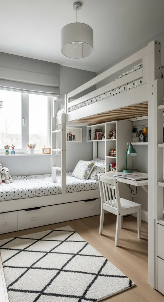 13 Kids' Room Interior Design Ideas That Inspire Creativity and Comfort 6 3. Space Saving Kids Room Interior Design for Small Bedrooms