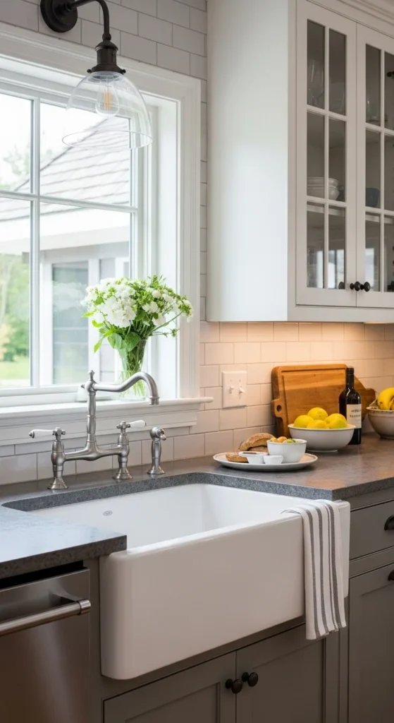 15 Modern Farmhouse Kitchen Ideas for Cozy Stylish Space 7 4. Farmhouse Sink for Classic Character